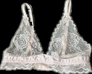 Felicity Hayward X Playful Promises delicate floral sheer lace bralette US 6